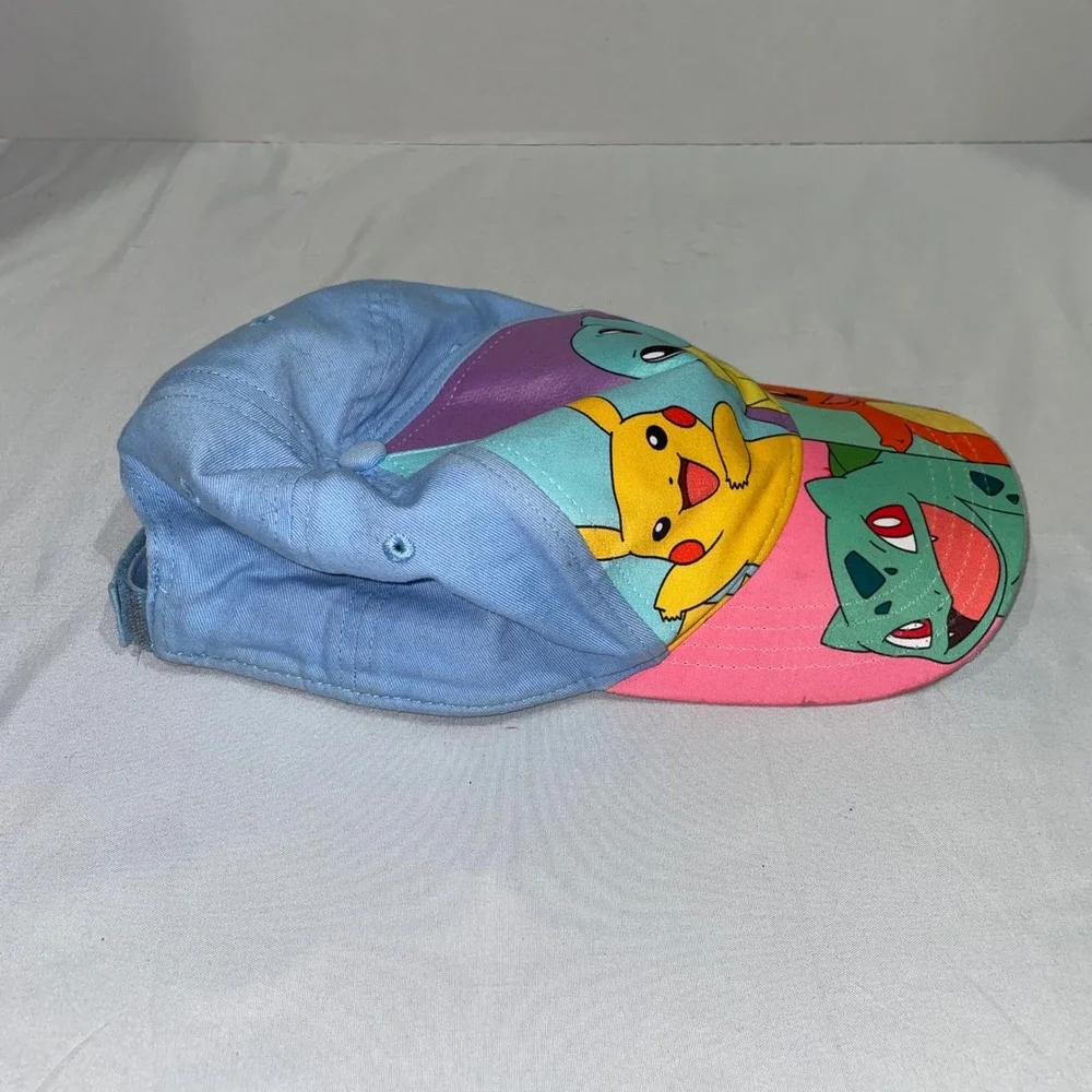 Pokemon Kids Youth Hat Pikachu Squirtle Bulbasaur Charmander Blue Baseball Cap